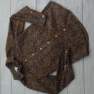 J. CREW FACTORY CHEETAH BUTTON DOWN